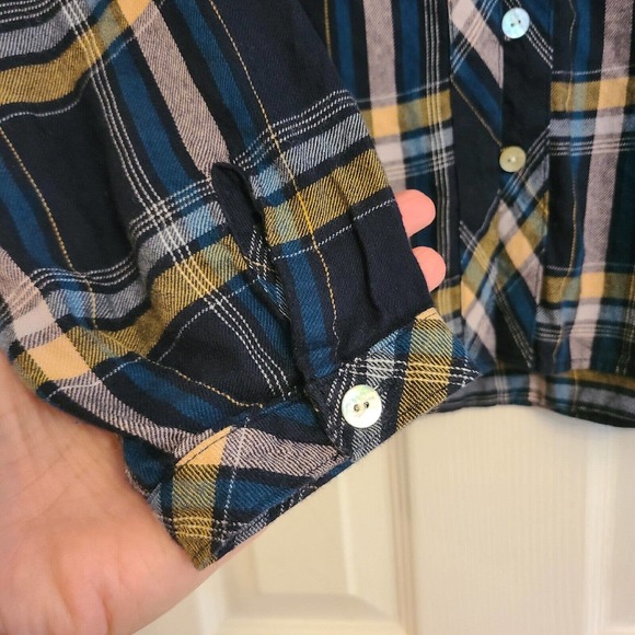 J Jill Womens Plaid Long Sleeve V-Neck Button Up Top Soft Modal Western Size S - Picture 4 of 10